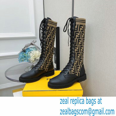 Fendi Heel 3cm Rockoko leather boots with stretch fabric F16 - Click Image to Close