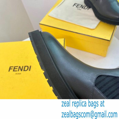 Fendi Heel 3cm Rockoko leather boots with stretch fabric F23