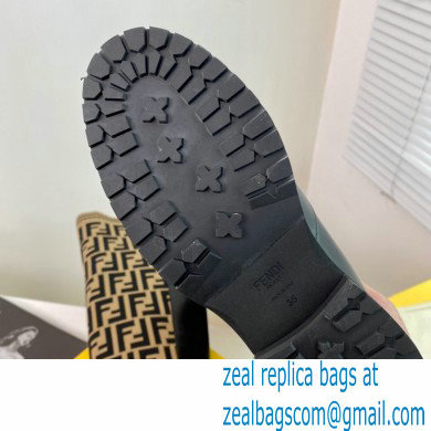 Fendi Heel 3cm Rockoko leather boots with stretch fabric F24