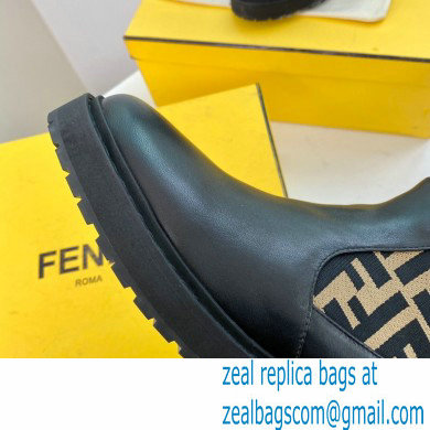 Fendi Heel 3cm Rockoko leather boots with stretch fabric F24 - Click Image to Close