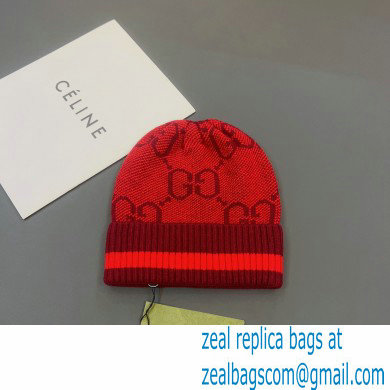 GUCCI GG KNIT HAT RED 2022