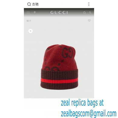 GUCCI GG KNIT HAT RED 2022