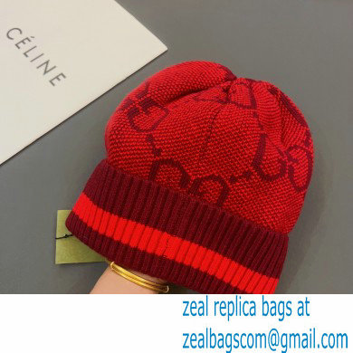 GUCCI GG KNIT HAT RED 2022 - Click Image to Close
