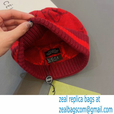 GUCCI GG KNIT HAT RED 2022