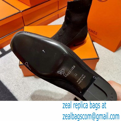 Hermes Duo knit Ankle boots Top Quality Black - Click Image to Close