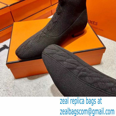 Hermes Duo knit Ankle boots Top Quality Black