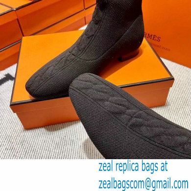 Hermes Duo knit Ankle boots Top Quality Black - Click Image to Close