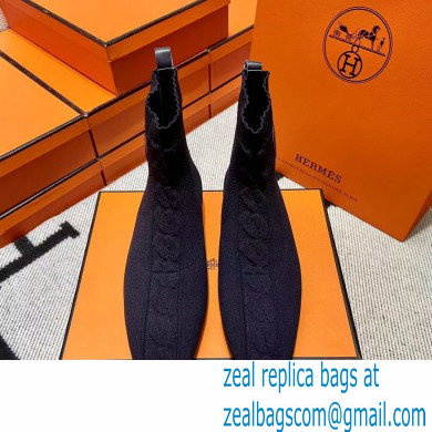 Hermes Duo knit Ankle boots Top Quality Blue - Click Image to Close