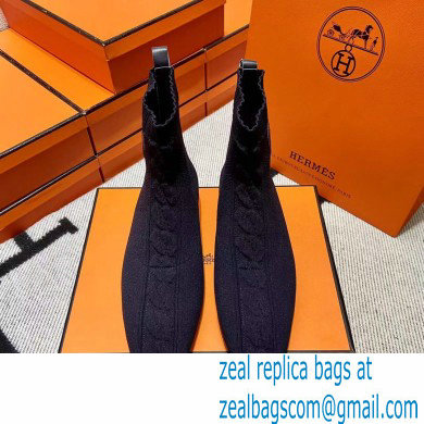 Hermes Duo knit Ankle boots Top Quality Blue