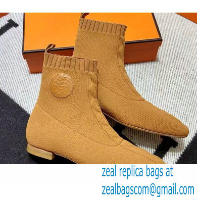 Hermes Duo knit Ankle boots Top Quality Brown