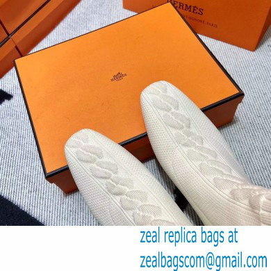 Hermes Duo knit Ankle boots Top Quality White