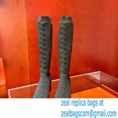 Hermes Fontaine 60 knit boots Top Quality Black