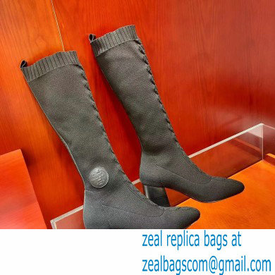 Hermes Fontaine 60 knit boots Top Quality Black - Click Image to Close