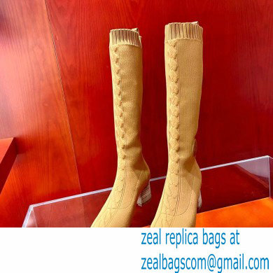 Hermes Fontaine 60 knit boots Top Quality Brown