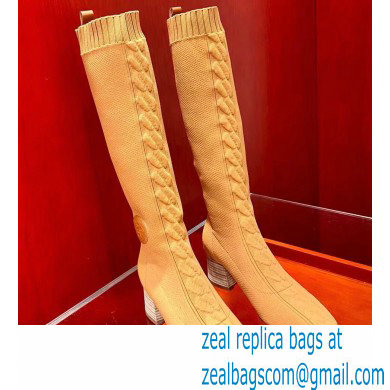 Hermes Fontaine 60 knit boots Top Quality Brown