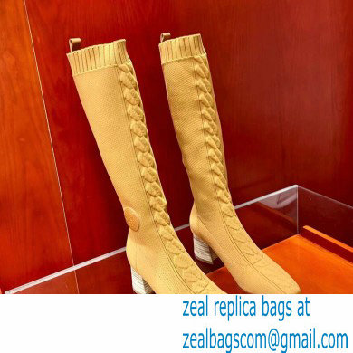 Hermes Fontaine 60 knit boots Top Quality Brown