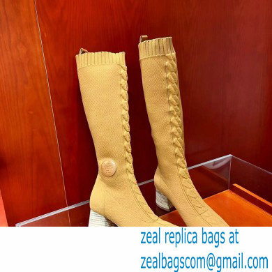 Hermes Fontaine 60 knit boots Top Quality Brown - Click Image to Close