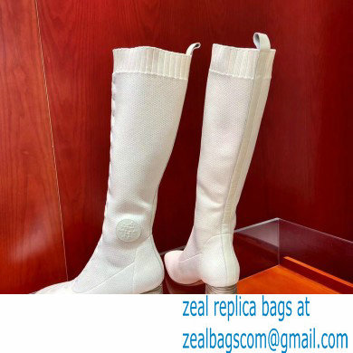 Hermes Fontaine 60 knit boots Top Quality White