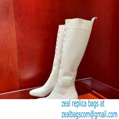 Hermes Fontaine 60 knit boots Top Quality White