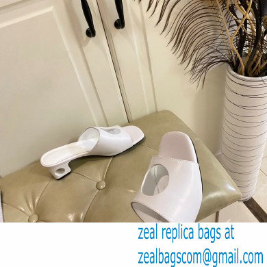 Hermes Heel 7cm Elia mules with perforated heel and upper White