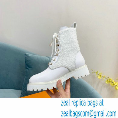 Louis Vuitton Calf leather and wool Territory Flat Ranger Ankle Boots White 2022 - Click Image to Close