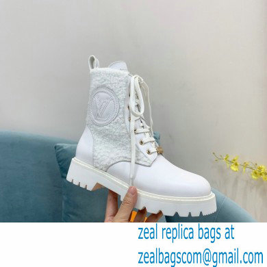 Louis Vuitton Calf leather and wool Territory Flat Ranger Ankle Boots White 2022 - Click Image to Close