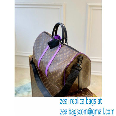 Louis Vuitton Monogram Canvas Keepall Bandouliere 50 Bag M46257 Purple