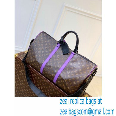 Louis Vuitton Monogram Canvas Keepall Bandouliere 50 Bag M46257 Purple