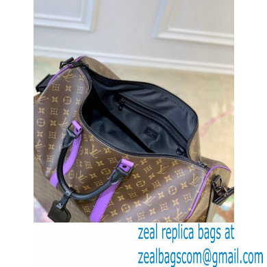 Louis Vuitton Monogram Canvas Keepall Bandouliere 50 Bag M46257 Purple