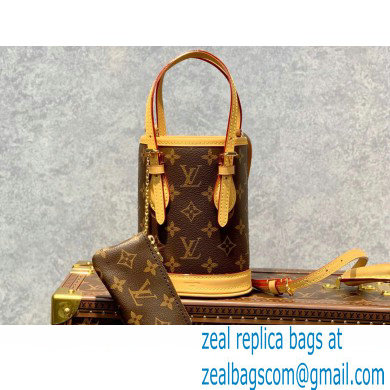 Louis Vuitton Monogram Canvas Nano Bucket Bag M81489 Brown