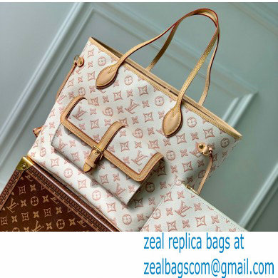 Louis Vuitton Monogram Canvas Neverfull MM Tote Bag with an outside pocket M20921 Beige
