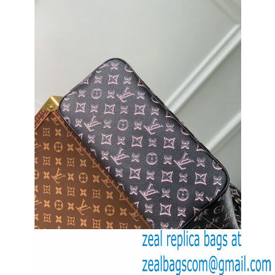 Louis Vuitton Monogram Canvas Neverfull MM Tote Bag with an outside pocket M46137 Black