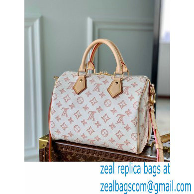 Louis Vuitton Monogram Canvas Speedy Bandouliere 25 Bag with an outside pocket M20919 Beige