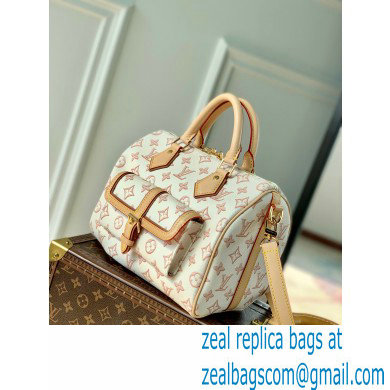 Louis Vuitton Monogram Canvas Speedy Bandouliere 25 Bag with an outside pocket M20919 Beige - Click Image to Close