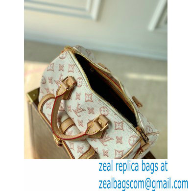 Louis Vuitton Monogram Canvas Speedy Bandouliere 25 Bag with an outside pocket M20919 Beige