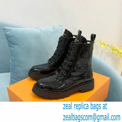 Louis Vuitton Patent Calf leather Territory Flat Ranger Ankle Boots Black 2022 - Click Image to Close