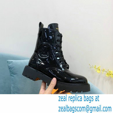 Louis Vuitton Patent Calf leather Territory Flat Ranger Ankle Boots Black 2022 - Click Image to Close