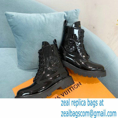 Louis Vuitton Patent Calf leather Territory Flat Ranger Ankle Boots Black 2022
