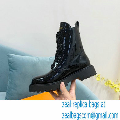 Louis Vuitton Patent Calf leather Territory Flat Ranger Ankle Boots Black 2022 - Click Image to Close