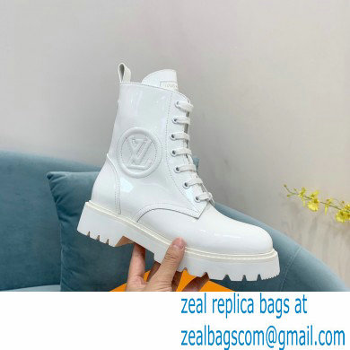 Louis Vuitton Patent Calf leather Territory Flat Ranger Ankle Boots White 2022 - Click Image to Close