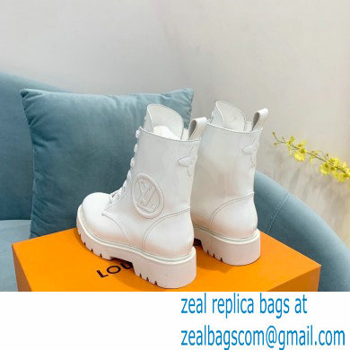 Louis Vuitton Patent Calf leather Territory Flat Ranger Ankle Boots White 2022 - Click Image to Close