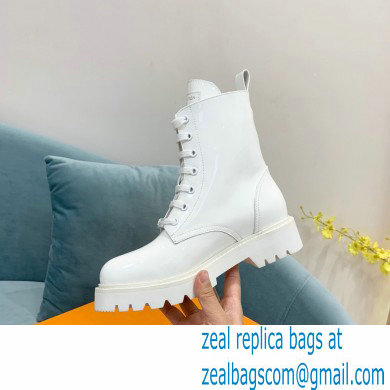 Louis Vuitton Patent Calf leather Territory Flat Ranger Ankle Boots White 2022 - Click Image to Close