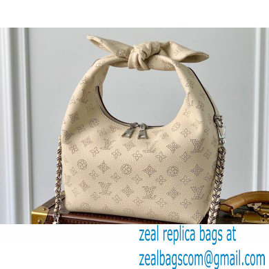 Louis Vuitton Perforated Mahina leather Why Knot PM Bag M20700 Cream Beige