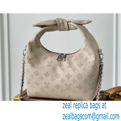 Louis Vuitton Perforated Mahina leather Why Knot PM Bag M20701 Galet Beige