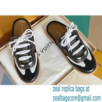 Louis Vuitton Suede Lous Open Back Sneakers Black 2022