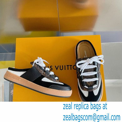 Louis Vuitton Suede Lous Open Back Sneakers Black 2022