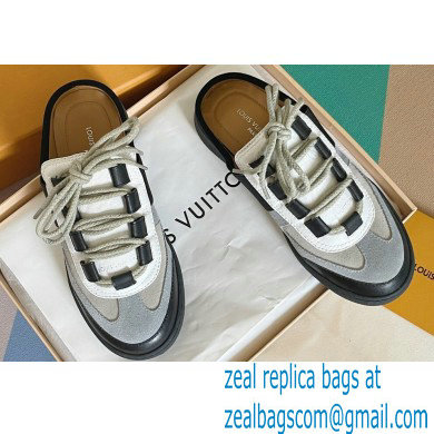 Louis Vuitton Suede Lous Open Back Sneakers Gray 2022 - Click Image to Close