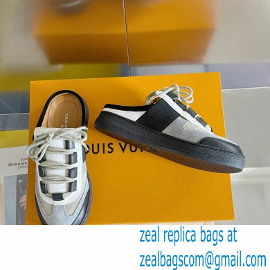 Louis Vuitton Suede Lous Open Back Sneakers Gray 2022