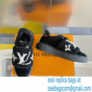 Louis Vuitton Suede calf leather and shearling Time Out Sneakers Black 2022