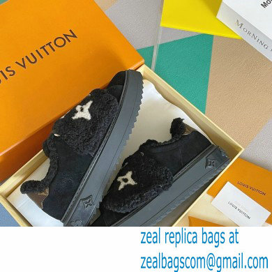 Louis Vuitton Suede calf leather and shearling Time Out Sneakers Black 2022 - Click Image to Close